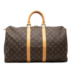 ルイ ヴィトン モノグラム キーポル45 ボストンバッグ ハンドバッグ M41428 ブラウン PVC レザー レディース LOUIS VUITTON 【中古】