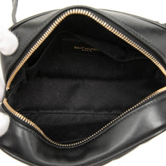 サンローラン ルー タッセル 斜め掛け ショルダーバッグ ポシェット 534817 ブラック レザー レディース SAINT LAURENT 中古