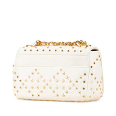 クリスチャンディオール カロ ラッキースター 斜め掛け チェーン ショルダーバッグ ホワイト カーフ レディース Christian Dior 【中古】
