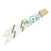 エルメス ツイリー LES VOITURES A TRANSFORMATION 折畳み式幌の馬車 スカーフ ホワイト マルチカラー シルク レディース HERMES 【中古】