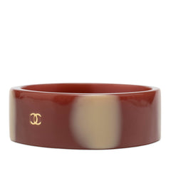 シャネル ココマーク バングル ブラウン ベージュ プラスチック レディース CHANEL 【中古】