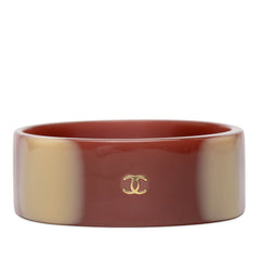 シャネル ココマーク バングル ブラウン ベージュ プラスチック レディース CHANEL 【中古】