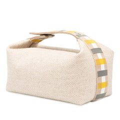 エルメス ブリッド ア ブラック オ カレPM ハンドバッグ セーグル シルバー金具 コットン レディース HERMES 【中古】