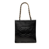 シャネル ココマーク チェーン トートバッグ ショルダーバッグ ブラック レザー レディース CHANEL 【中古】
