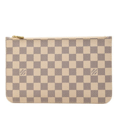 ルイ ヴィトン ダミエ アズール ネヴァーフル 付属ポーチ ポーチ N41361 ホワイト PVC レザー レディース LOUIS VUITTON 【中古】