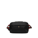 グッチ シェリーライン タイガーヘッド ウエストバッグ ボディバッグ 477085 ブラック キャンバス レディース GUCCI 中古