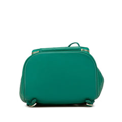 シャネル マトラッセ ココマーク リュック バックパック グリーン キャビアスキン レディース CHANEL 【中古】