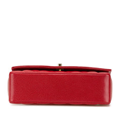 シャネル マトラッセ ココマーク ダイアナフラップ チェーン ショルダーバッグ レッド キャビアスキン レディース CHANEL 【中古】