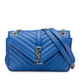 サンローラン YSL モノグラム カレッジ チェーンショルダーバッグ 403118 ブルー シープスキン レディース SAINT LAURENT 【中古】