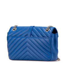 サンローラン YSL モノグラム カレッジ チェーンショルダーバッグ 403118 ブルー シープスキン レディース SAINT LAURENT 【中古】