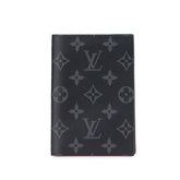 ルイ ヴィトン モノグラム エクリプス クーヴェルテュール パスポールNM パスケース M64501 ブラック PVC メンズ LOUIS VUITTON 【中古】