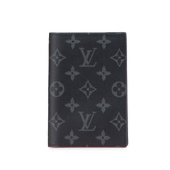ルイ ヴィトン モノグラム エクリプス クーヴェルテュール パスポールNM パスケース M64501 ブラック PVC メンズ LOUIS VUITTON 【中古】