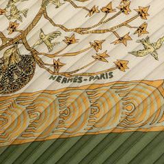 エルメス カレ90 プリーツ Les Legendes de L’Arbre 木の伝説 スカーフ 大判 マルチカラー シルク レディース HERMES 中古