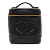 シャネル ココマーク バニティバッグ ハンドバッグ A01998 ブラック キャビアスキン レディース CHANEL 【中古】