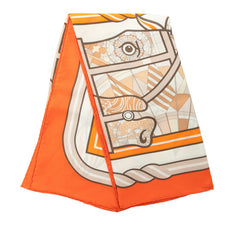 エルメス カレ70 QUADRIGE カドリージュ スカーフ オレンジ マルチカラー シルク レディース HERMES 中古
