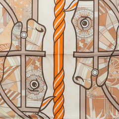 エルメス カレ70 QUADRIGE カドリージュ スカーフ オレンジ マルチカラー シルク レディース HERMES 中古