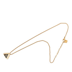 ディオール ロゴ トライアングル 三角 モチーフ ネックレス ゴールド ブラック メッキ ラインストーン レディース Dior 【中古】