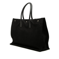 サンローラン リヴ ゴーシュ トートバッグ ハンドバッグ 509415 ブラック キャンバス レザー レディース SAINT LAURENT 【中古】