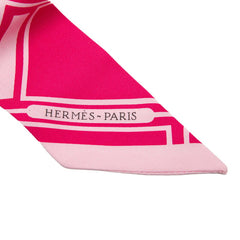 エルメス ツイリー Les Coupes Tattoo クーペ タトゥアージュ スカーフ ピンク シルク レディース HERMES 【中古】