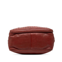 ボッテガヴェネタ イントレチャート ショルダーバッグ レッド レザー レディース BOTTEGAVENETA 中古