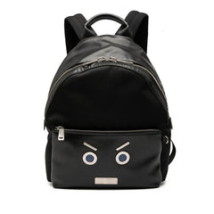 フェンディ フェイス リュック バックパック 7VZ012 ブラック レザー ナイロン レディース FENDI 中古