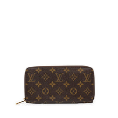 ルイ ヴィトン モノグラム ジッピーウォレット ラウンドファスナー 長財布 M60017 ブラウン PVC レディース LOUIS VUITTON 中古