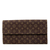 ルイ ヴィトン モノグラム ミニラン ポルトフォイユ サラ 長財布 M95234 ブラウン キャンバス レザー レディース LOUIS VUITTON 中古