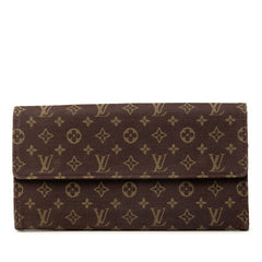ルイ ヴィトン モノグラム ミニラン ポルトフォイユ サラ 長財布 M95234 ブラウン キャンバス レザー レディース LOUIS VUITTON 中古