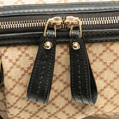 グッチ ディアマンテ スーキー ハンドバッグ 247902 ベージュ ブラック キャンバス レザー レディース GUCCI 【中古】