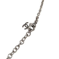 シャネル ココマーク ネックレス シルバー クリア メタル プラスチック ラインストーン レディース CHANEL 【中古】