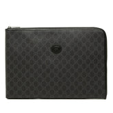 グッチ GGスプリーム セカンドバッグ クラッチバッグ 792117 ブラック PVC レザー メンズ GUCCI 中古