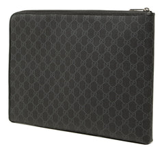 グッチ GGスプリーム セカンドバッグ クラッチバッグ 792117 ブラック PVC レザー メンズ GUCCI 中古
