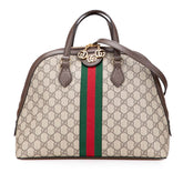 グッチ GGスプリーム シェリーライン ショルダーバッグ ハンドバッグ 2WAY 524533 ベージュ ブラウン PVC レザー レディース GUCCI 【中古】