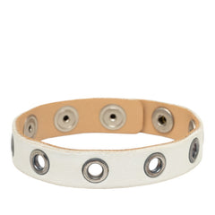 シャネル ココマーク ブレスレット 00T ホワイト レザー レディース CHANEL 【中古】