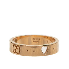 グッチ アイコン アモール リング 指輪 #9 K18YG イエローゴールド レディース GUCCI 中古