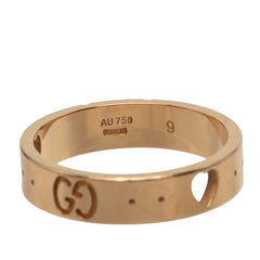 グッチ アイコン アモール リング 指輪 #9 K18YG イエローゴールド レディース GUCCI 中古