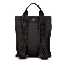 エルメス エールライン サックアドPM リュック バックパック グレー キャンバス レディース HERMES 【中古】