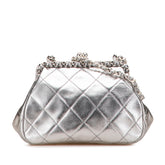 シャネル マトラッセ ココマーク がま口 チェーン ショルダーバッグ シルバー ラムスキン レディース CHANEL 【中古】