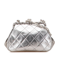 シャネル マトラッセ ココマーク がま口 チェーン ショルダーバッグ シルバー ラムスキン レディース CHANEL 【中古】