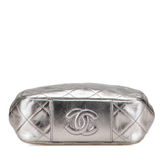 シャネル マトラッセ ココマーク がま口 チェーン ショルダーバッグ シルバー ラムスキン レディース CHANEL 【中古】