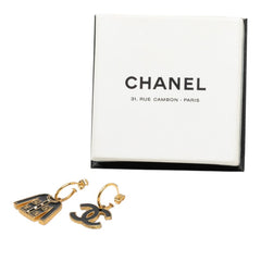 シャネル ココマーク ジャケット モチーフ ピアス ゴールド ブラック メッキ レディース CHANEL 【中古】