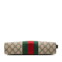 グッチ GGスプリーム シェリーライン クラッチバッグ セカンドバッグ 475316 ベージュ PVC レザー キャンバス レディース GUCCI 中古
