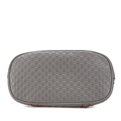 グッチ マイクログッチシマ ハンドバッグ ショルダーバッグ 2WAY 449654 グレー レザー レディース GUCCI 【中古】