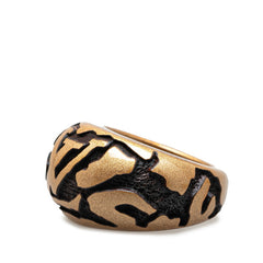 ルイ ヴィトン バーグ レオ モノグラム リング 指輪 #M ゴールド ブラック ウッド レディース LOUIS VUITTON 【中古】