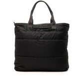 プラダ 三角ロゴプレート トラベルバッグ ボストンバッグ ブラック ナイロン レザー レディース PRADA 【中古】