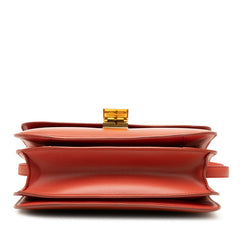 セリーヌ クラシックボックス ミディアム ショルダーバッグ レッド レザー レディース CELINE 【中古】
