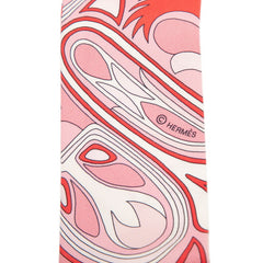 エルメス ツイリー FOLKLORE 民族学 スカーフ 新タグ ピンク シルク レディース HERMES 【中古】