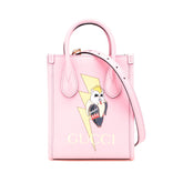 グッチ × ばなにゃ ミニハンドバッグ ショルダーバッグ 2WAY 671623 ピンク レザー レディース GUCCI 【中古】