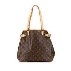 ルイ ヴィトン モノグラム バティニョール ヴェルティカル トートバッグ ショルダーバッグ M51153 ブラウン PVC レザー レディース LOUIS VUITTON 【中古】