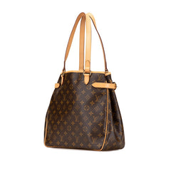 ルイ ヴィトン モノグラム バティニョール ヴェルティカル トートバッグ ショルダーバッグ M51153 ブラウン PVC レザー レディース LOUIS VUITTON 【中古】